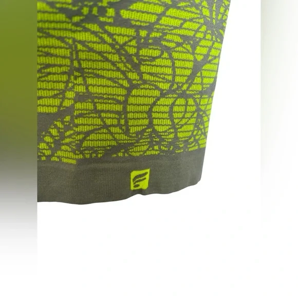 💚 EUC Fabletics Nanette Neon Green & Gray Floral Full-Zip Jacket | Women’s Small - Picture 8 of 13